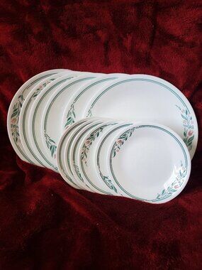 Corelle Corning Rose Marie Bundle 6 Dinner Plates 6 Bread Plates